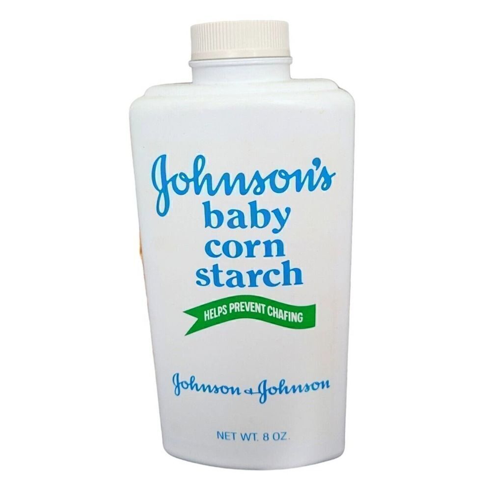 Vintage Johnson & Johnson Baby Corn Starch Powder 1979 8oz Bottle Movie Prop